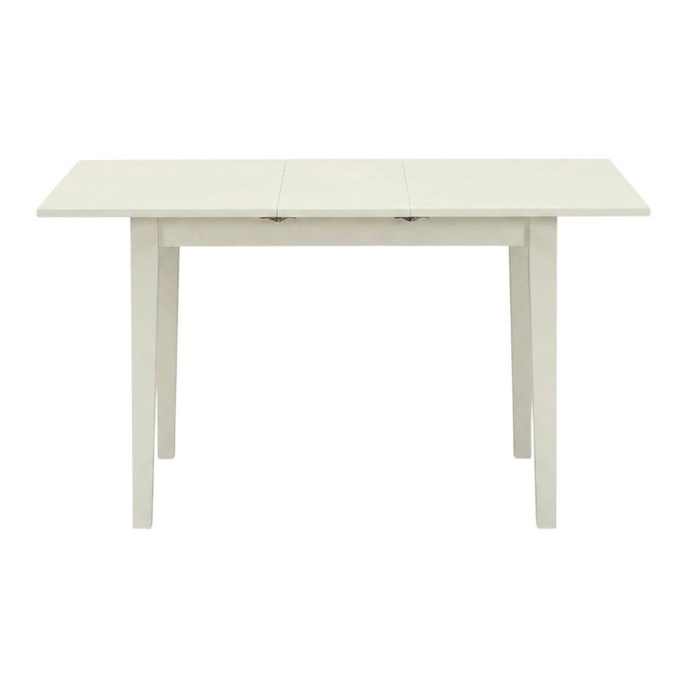 Angle. FurniFact - Linen White Rectangular Dining Table - White.
