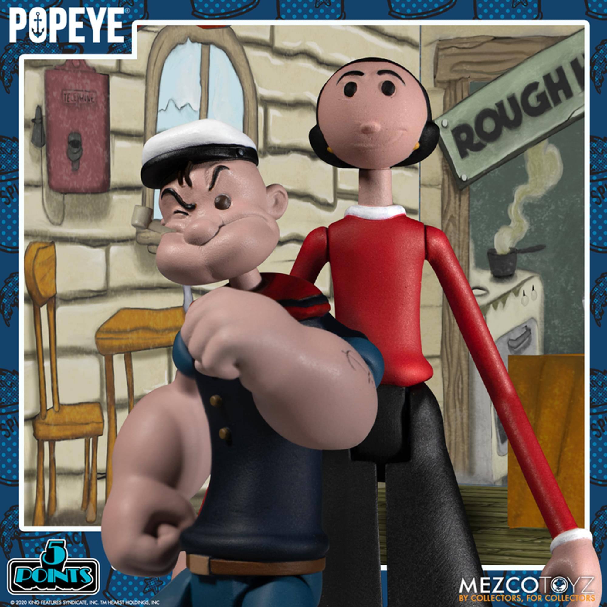 POPEYE i ROUGH 5 POINTS e 2020 KND FEATURES SYMERATE IC TM HEARST HOLDINGS INC MEZCOTOYZ BY COLLECTORS, FOR COLLECTORS
