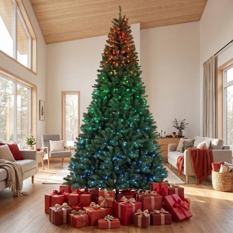 Alt View 1. PULUZ - 9ft Prelit Christmas Tree with RGB Dynamic LEDs, Remote Control, Daily Timer, Hinged Xmas Tree, Easy Assembly - Green.