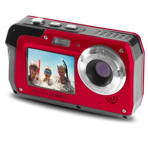 Minolta - 48 MP Dual Screen Waterproof Digital Camera MN40WP - Red