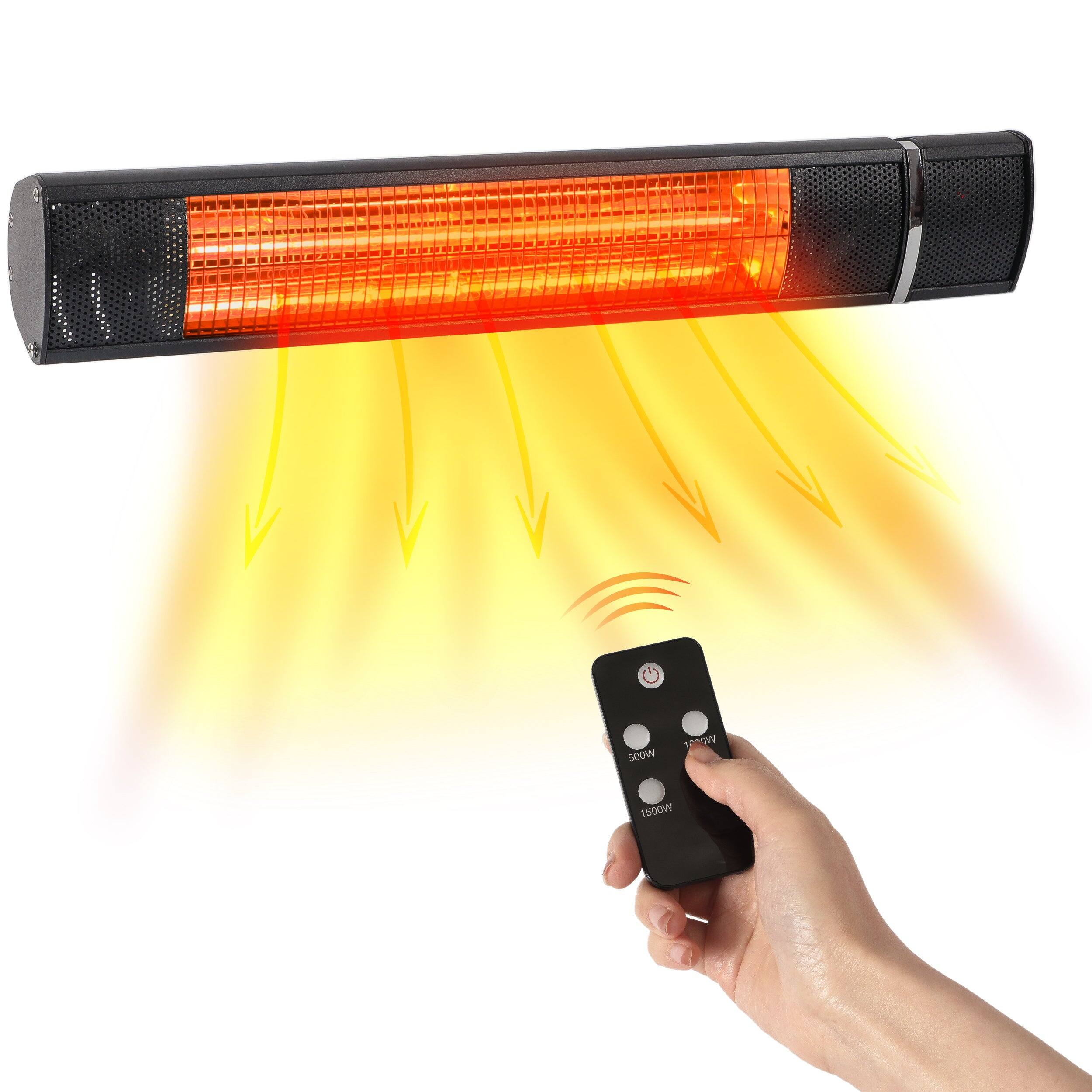 Black+Decker - Wall Mounted Patio Heater - Black