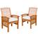 Left. Walker Edison - Cypress Acacia Wood Patio Chairs, Set of 2 - Brown.