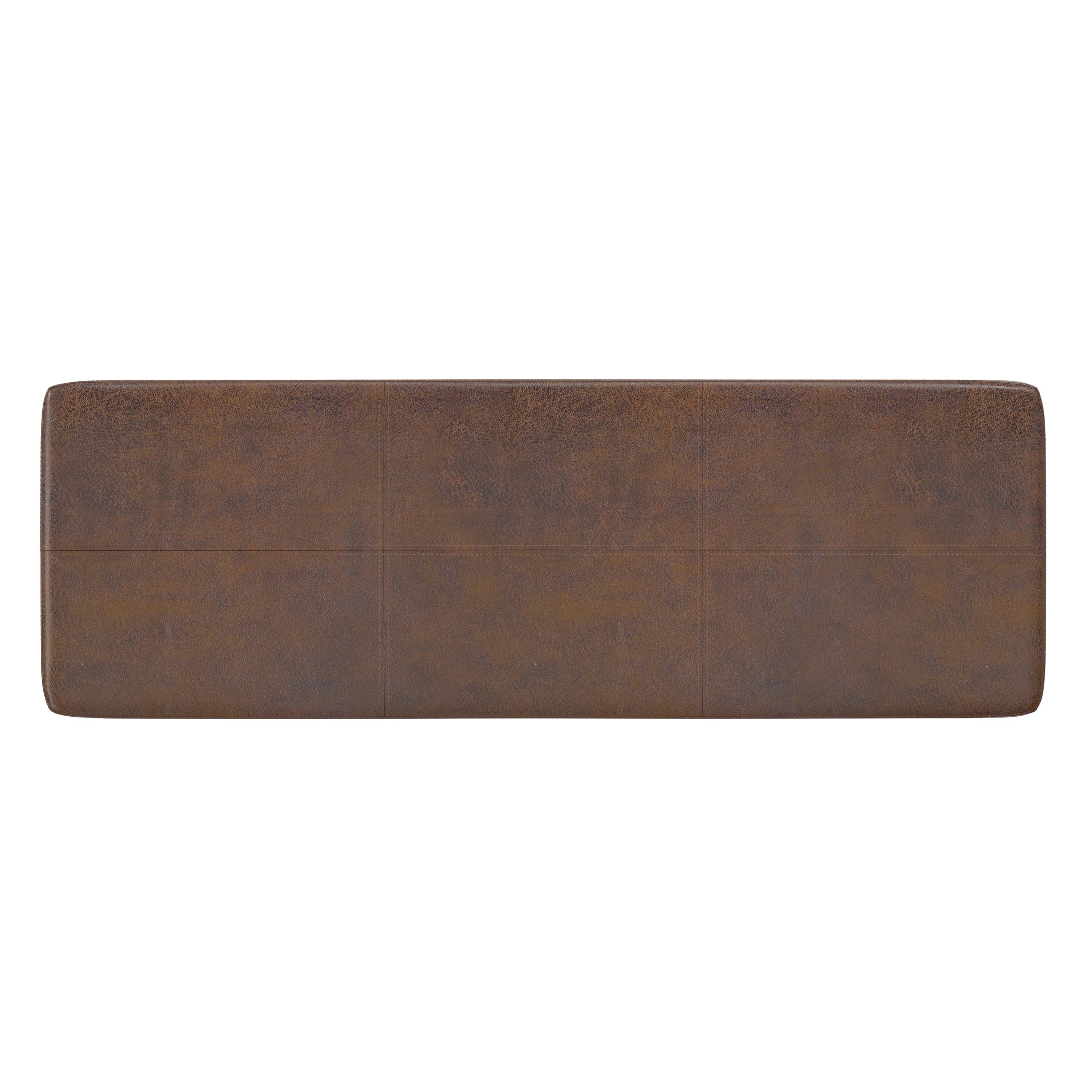 Back. Simpli Home - Carlson Ottoman Bench in Distressed Chestnut Brown - Distressed Chestnut Brown.
