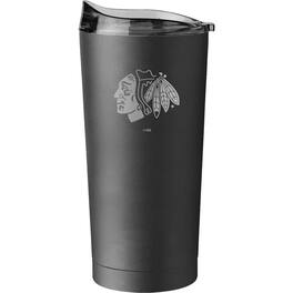 Logo Brands - Chicago Blackhawks 20oz. Black Powder Coat Tumbler - Multicolor