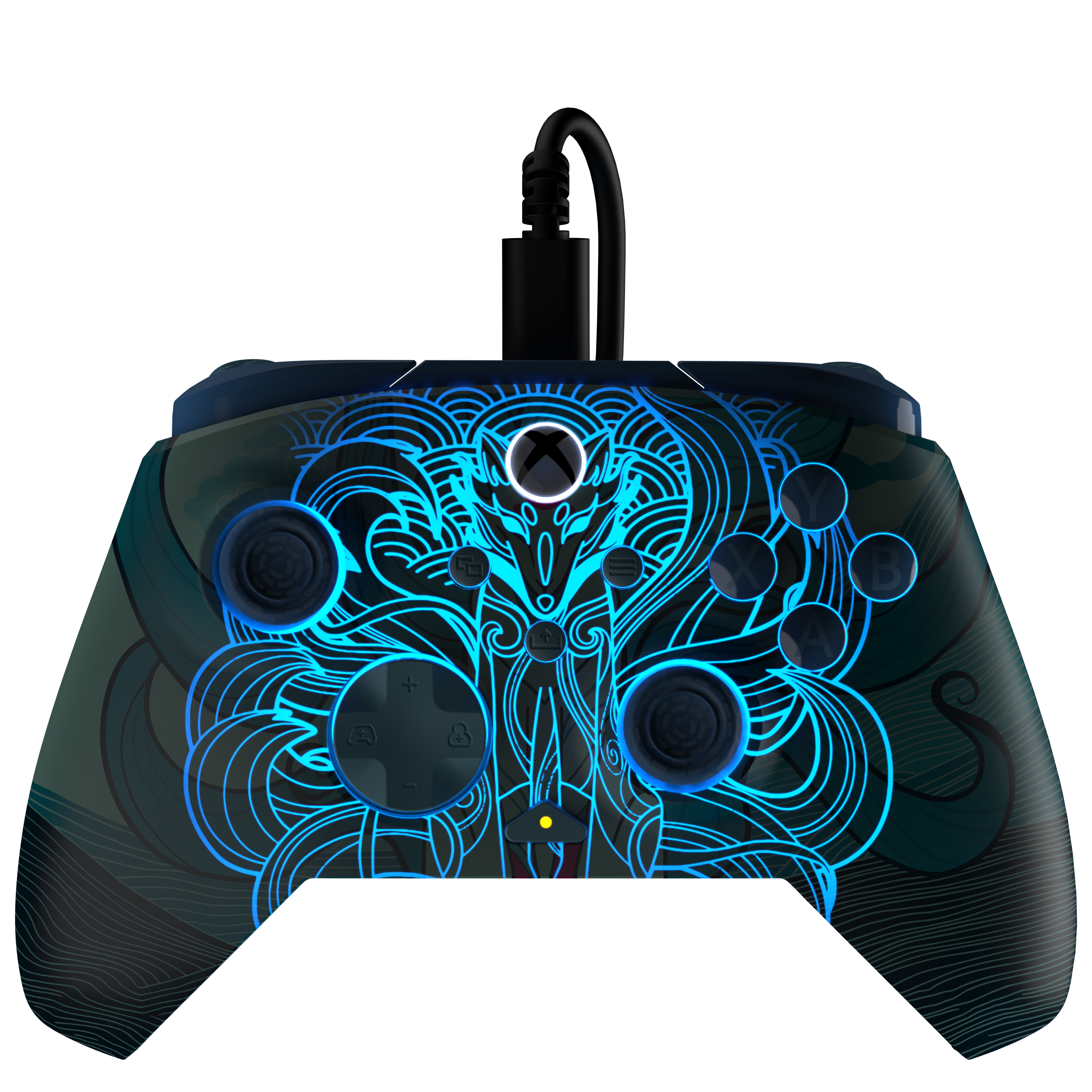 Angle. Turtle Beach - REMATCH™ Advanced Wired Controller - Blue Kitsune EverGLOW for XB, PC - Blue Kitsune.