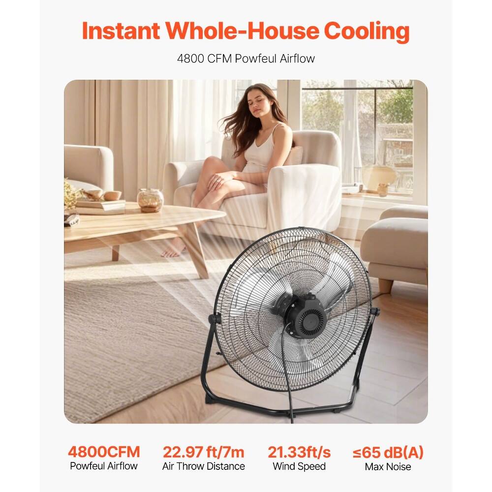 Instant Whole-House Cooling  
4800 CFM Powerful Airflow  

4800 CFM  
Powerful Airflow  

22.97 ft/7m  
Air Throw Distance  

21.33 ft/s  
Wind Speed  

≤65 dB(A)  
Max Noise