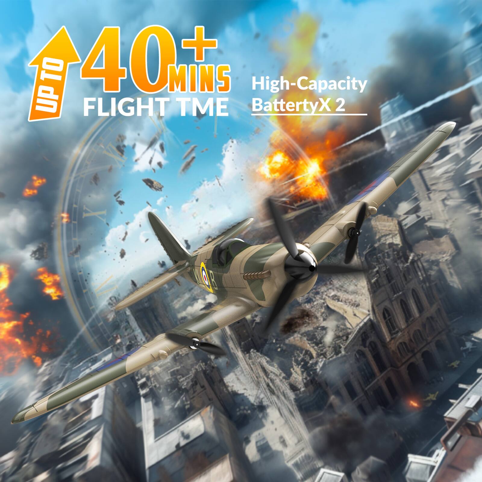 40+ MINS FLIGHT TIME  
High-Capacity BatteryX 2