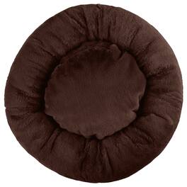 PetMaker - 25in Donut Dog Bed for Small Pets - DarkBrown