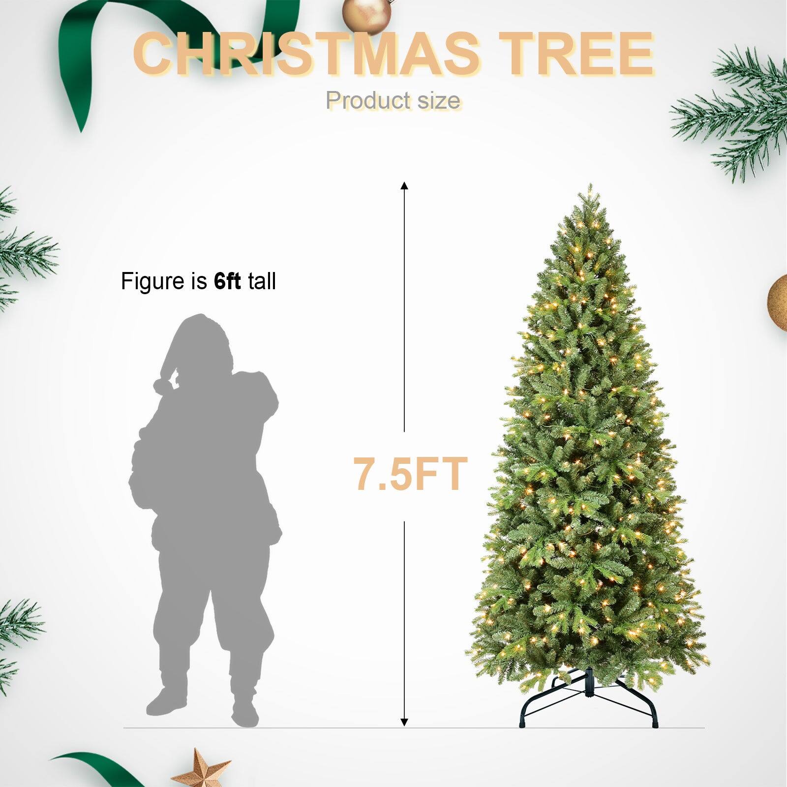 CHRISTMAS TREE  
Product size  

Figure is 6ft tall  

7.5FT