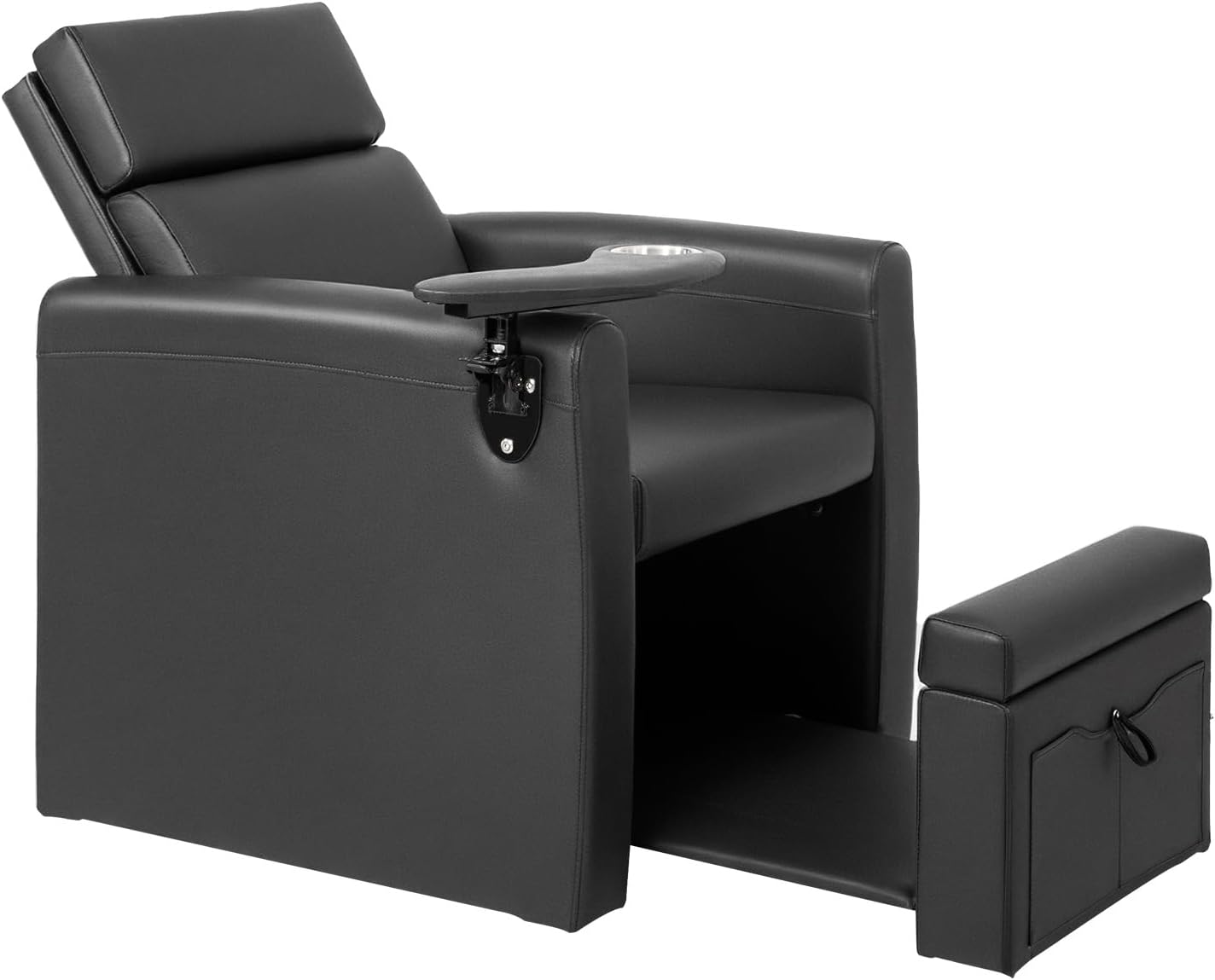Front. Winado - Professional Electric Pedicure Chair with Adjustable Headrest & Armrests & Pull-Out Basin Shelf & Movable Cup Holder New - Black.