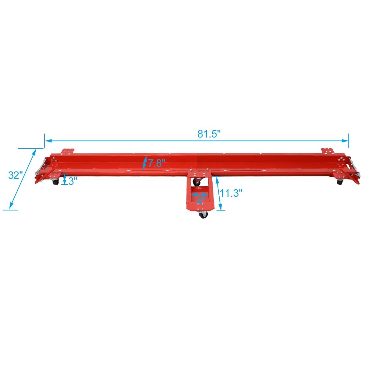 81.5"  
32"  
+3"  
7.8"  
4"  
11.3"