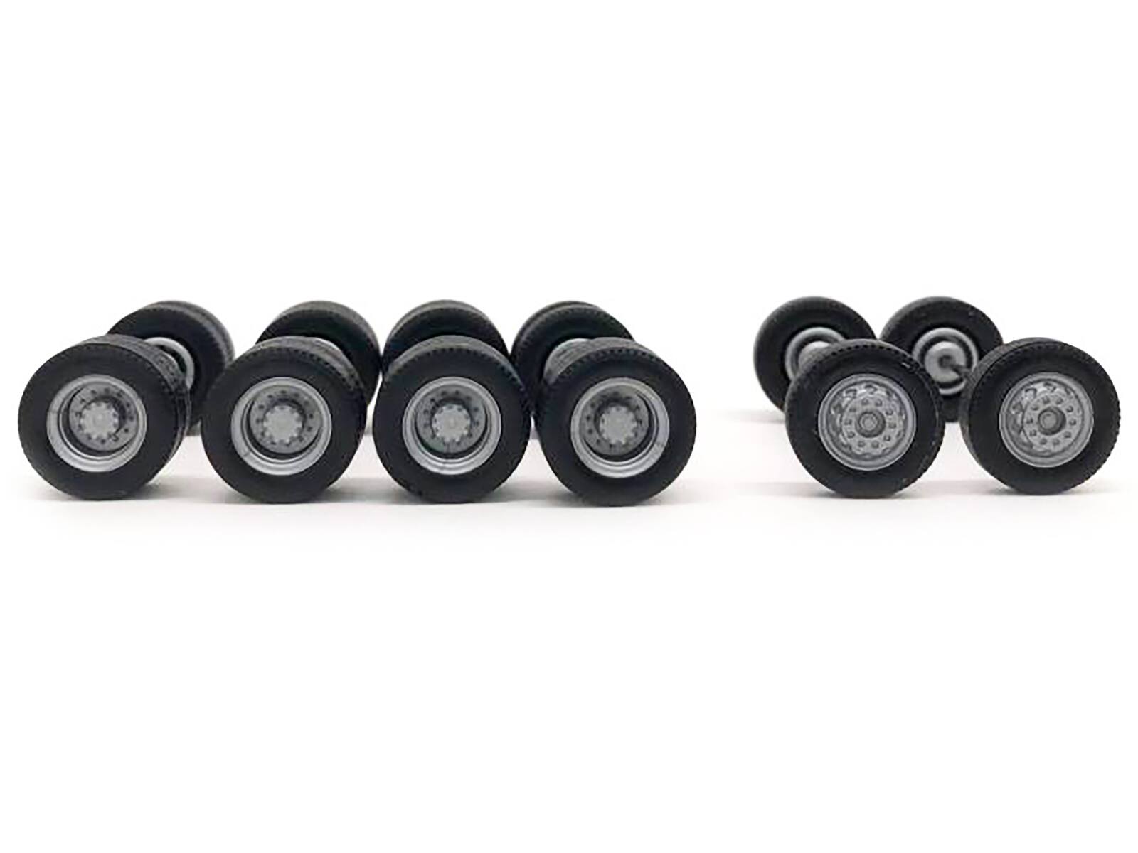 Alt View 1. Promotex - Planetary Hubs Wheel Set (2 Front and 4 Rear) 1/87 (HO) Plastic Model by Promotex.