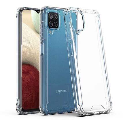 Front. Reiko - High Quality 2X Clean Pc And Tpu Bumper Case In Clear For Samsung Galaxy A12 5G - Clear.