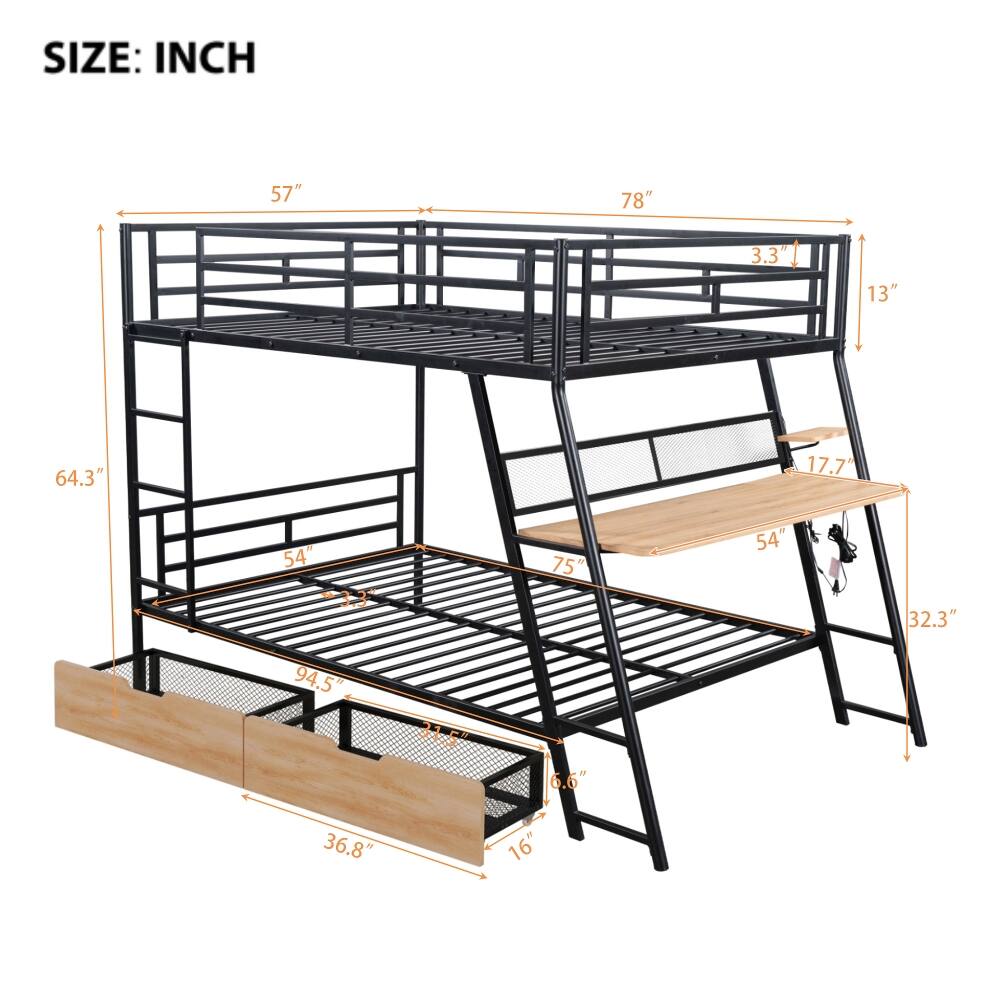 SIZE: INCH  
57" 78" 3.3" 13" 64.3" 17.7" 54" 33" 75" 54" 32.3" 94.5" 315 6.6" 36.8" 16"