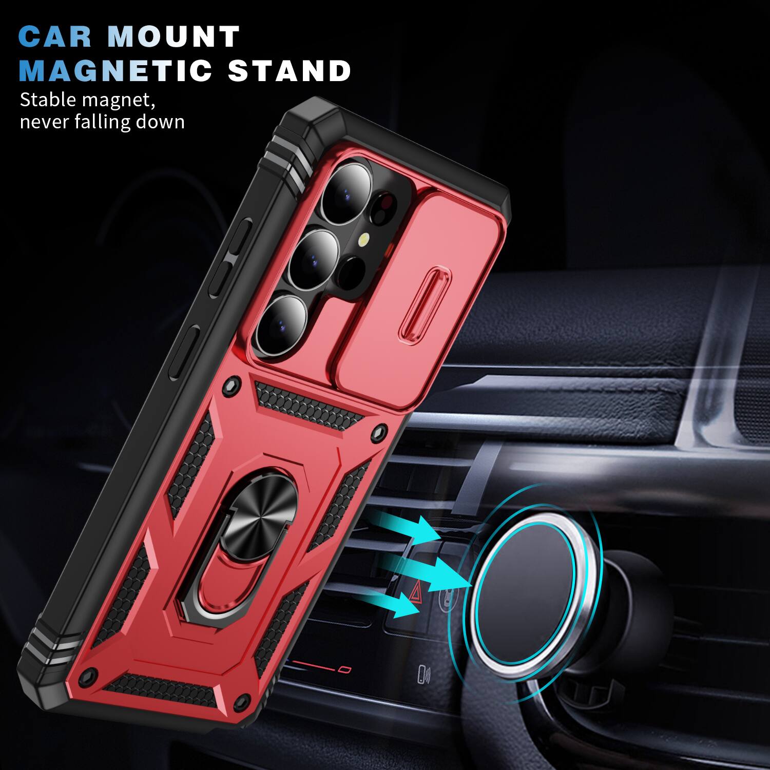 CAR MOUNT MAGNETIC STAND  
Stable magnet, never falling down