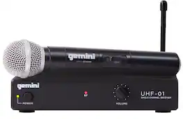 Gemini - Single-Channel UHF Wireless Microphone System with Handheld Microphone - Black