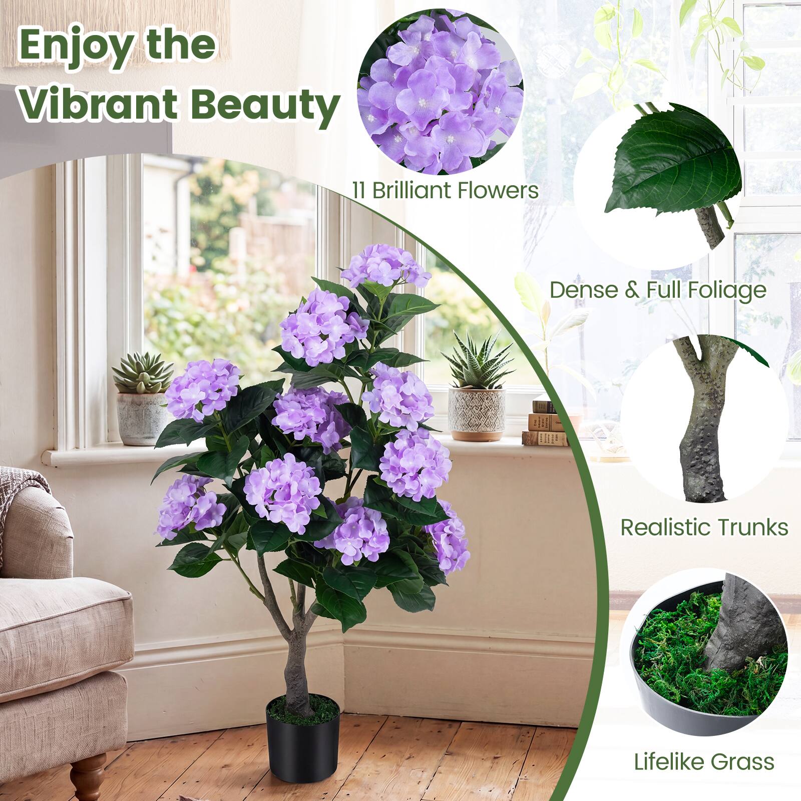 Enjoy the Vibrant Beauty

11 Brilliant Flowers

Dense & Full Foliage

Realistic Trunks

Lifelike Grass