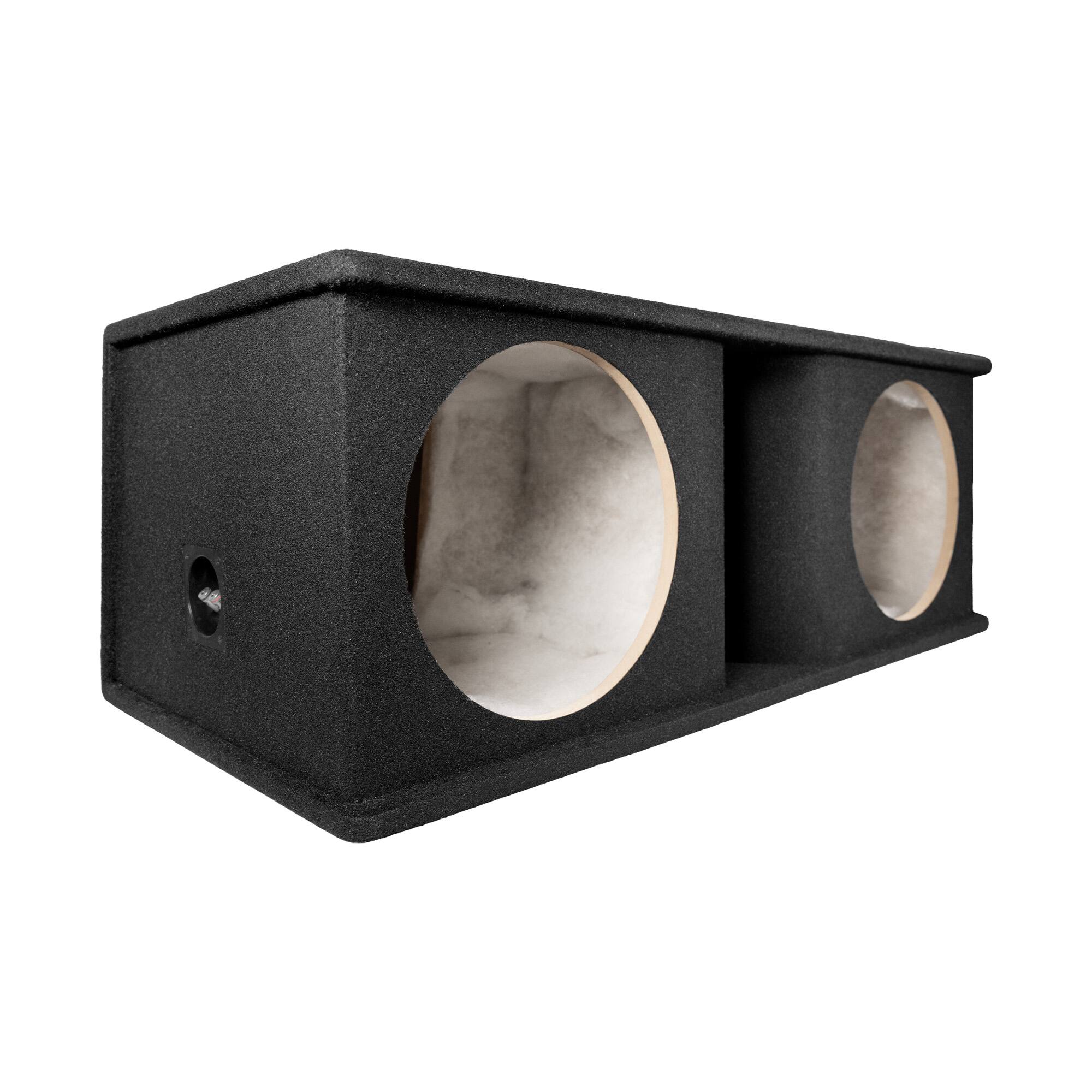 Alt View 3. QPower - QPower Dual 12 Inch Horn Ported Subwoofer Box Enclosure, 5/8" MDF, Black Carpet - BLACK.