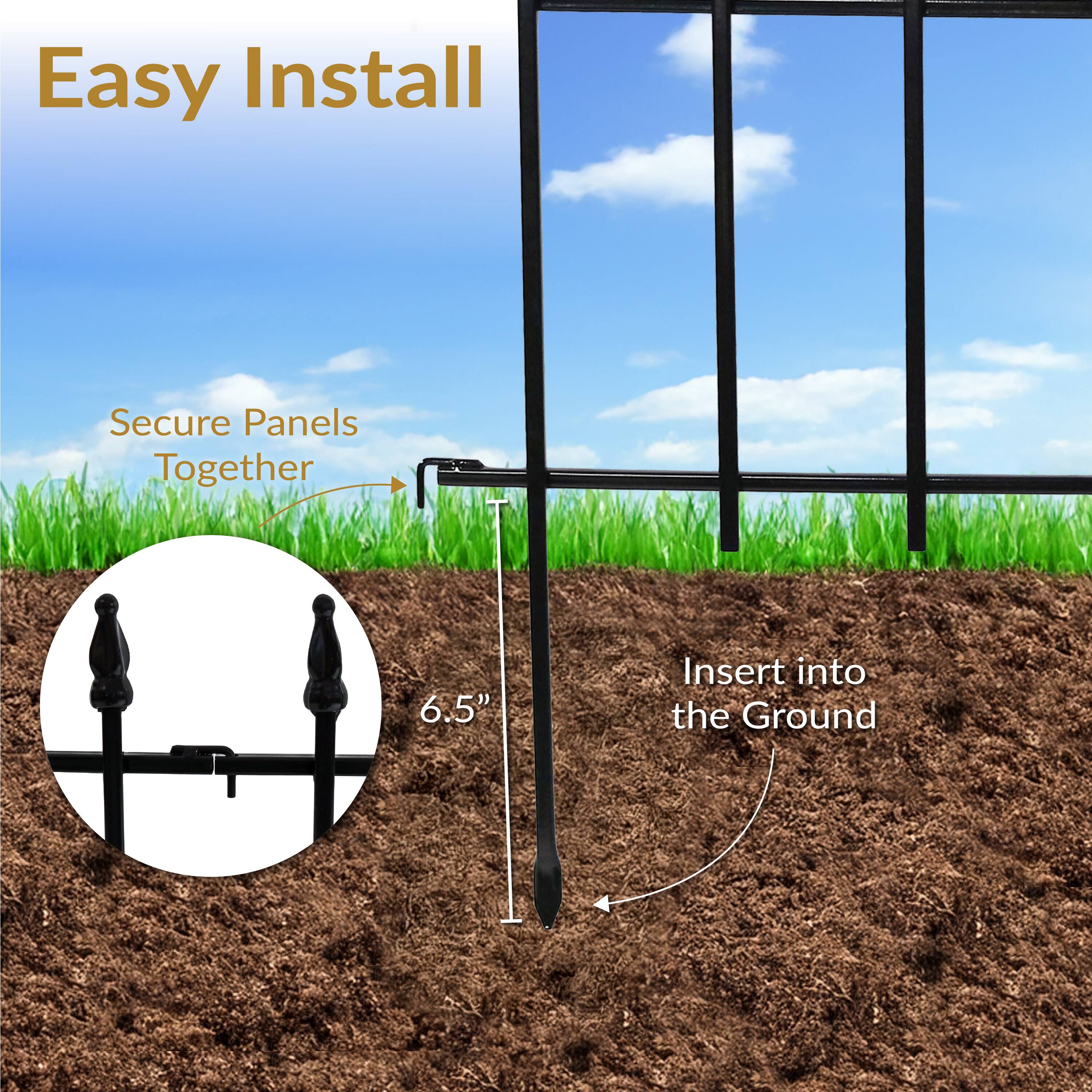 Easy Install

Secure Panels Together

Insert into the Ground

6.5"