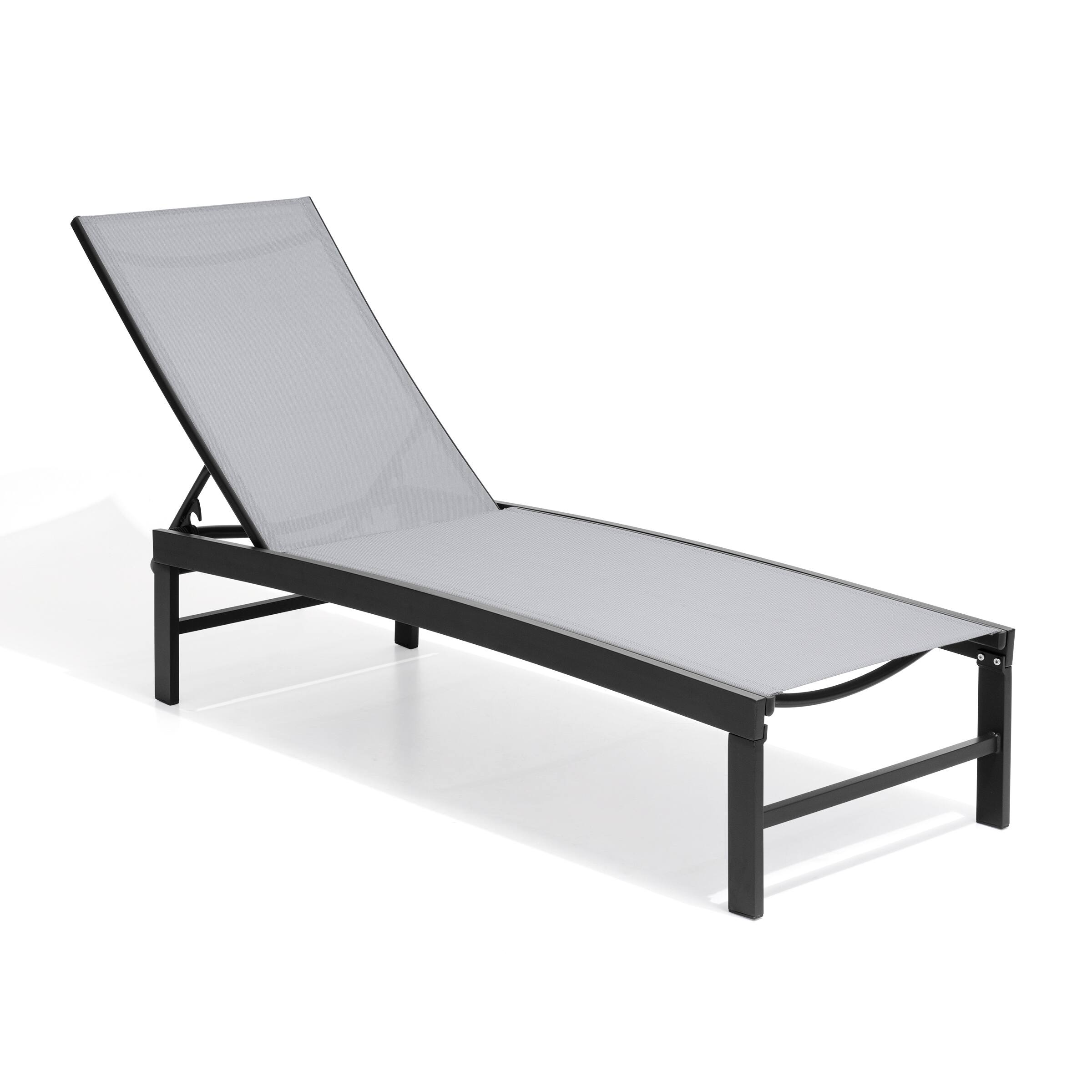Angle. Crestlive Products - Crestlive Products Outdoor Adjustable Aluminum Chaise Lounge Chair for Patio Pool Terrace - Light Grey.