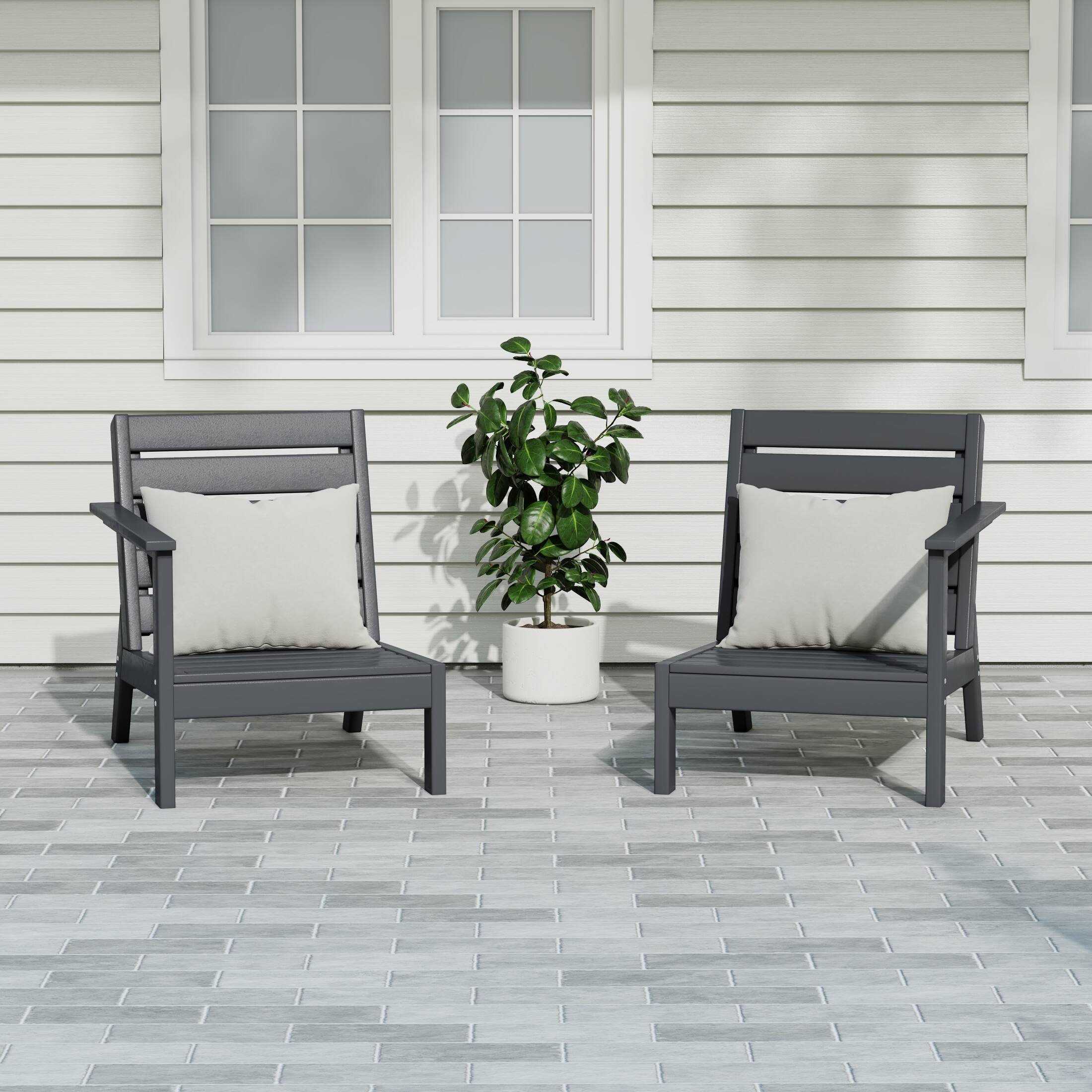 Angle. WestinTrends - WestinTrends Avalon Outdoor Patio HDPE Deep Seating Sectional Loveseat - Gray.