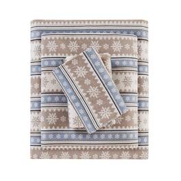 Gracie Mills - Kayce Flannel Sheet Set - Blue Snowflake