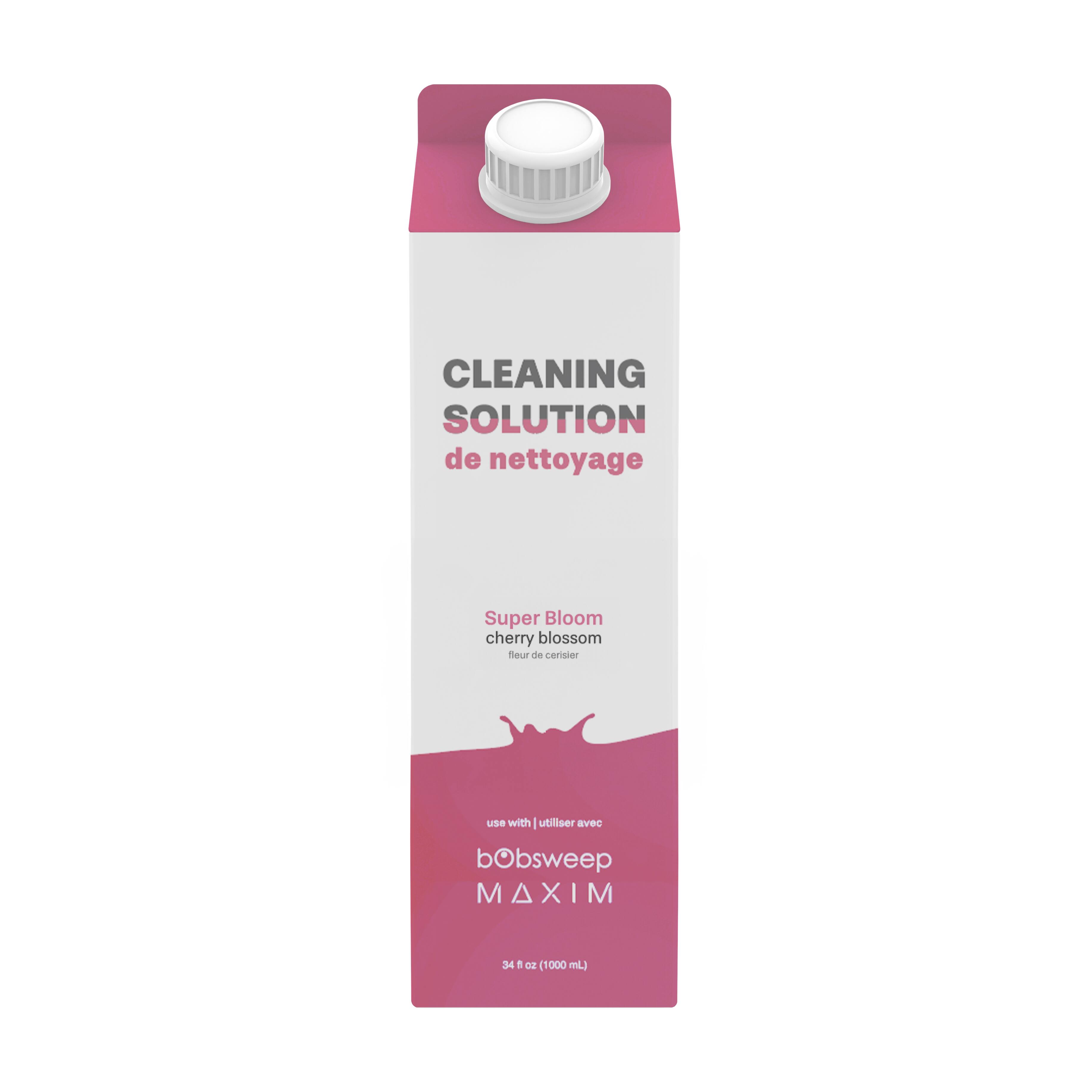 CLEANING SOLUTION de nettoyage  
Super Bloom cherry blossom  
fleur de cerisier  
use with | utiliser avec bObsweep MAXIM  
34 fl oz (1000 mL)