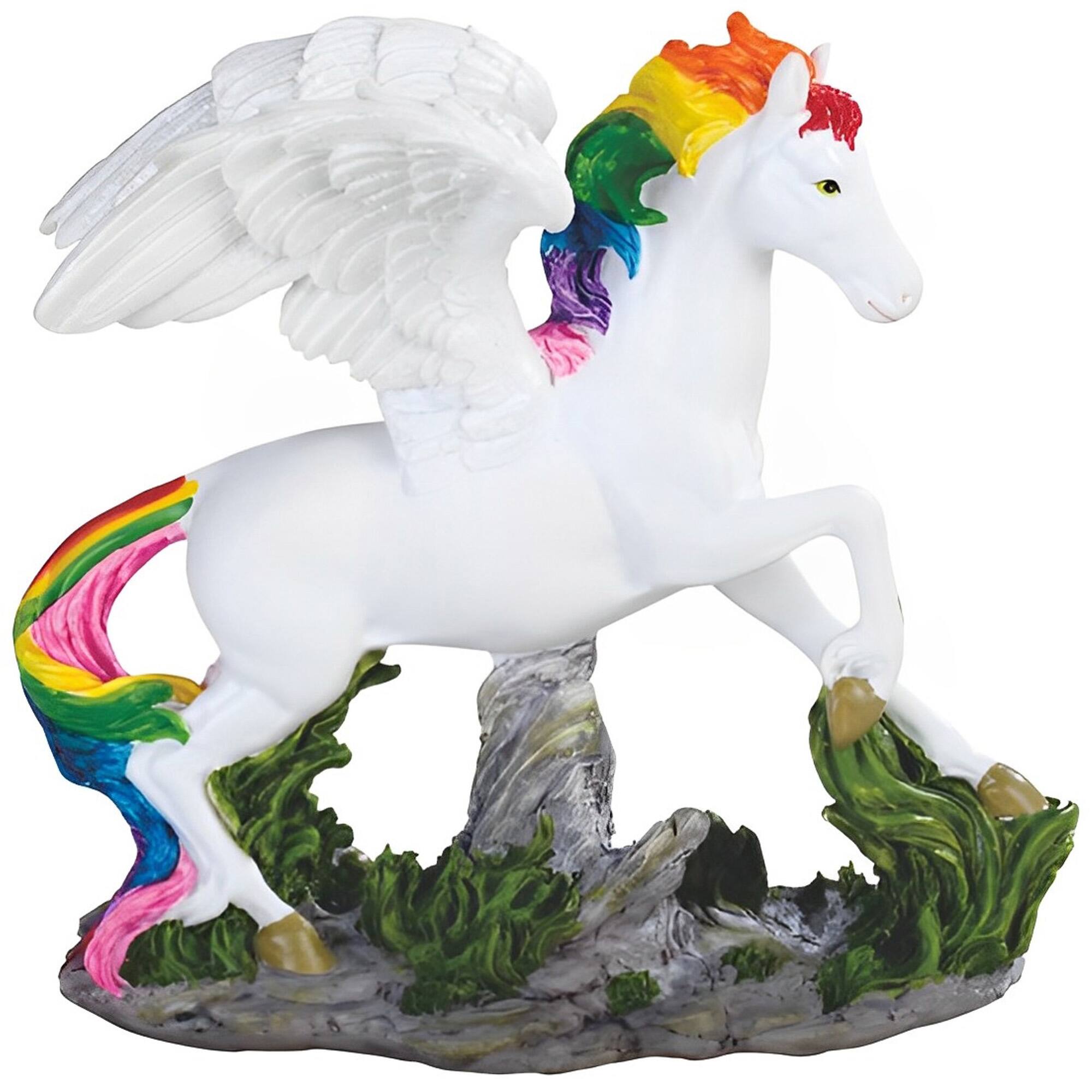 Front. FC Design - FC Design 5.5"W Pegasus with Mane Unicorn Figurine Statue Office Desk Tabletop Home Decor Gift - Multi-Color.