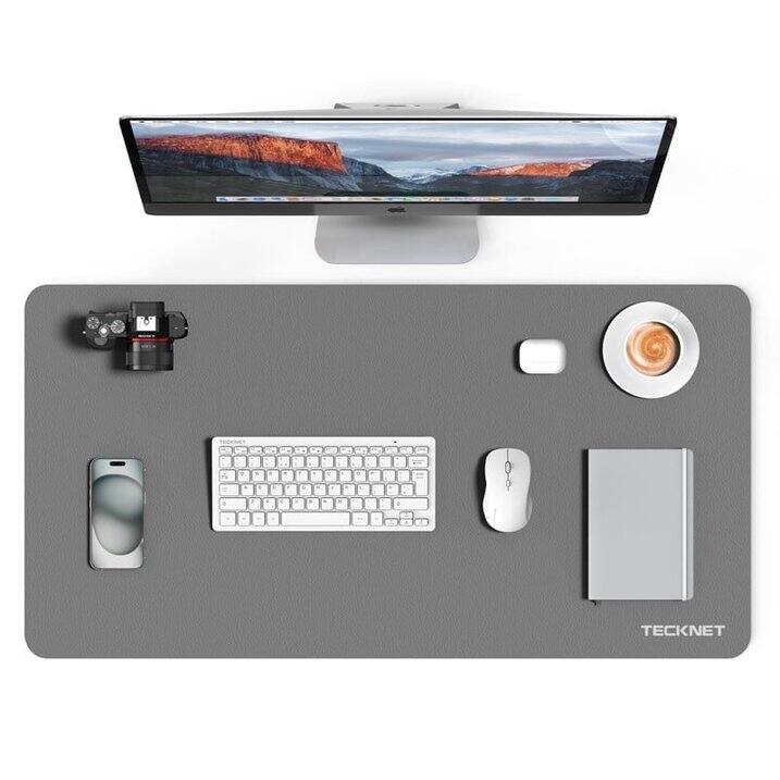 Front. TECKNET - TECKNET  Gaming Mouse Pad, Large Double-Sided Waterproof Desk Mat with Keyboard Pad for Home & Office - Grey.