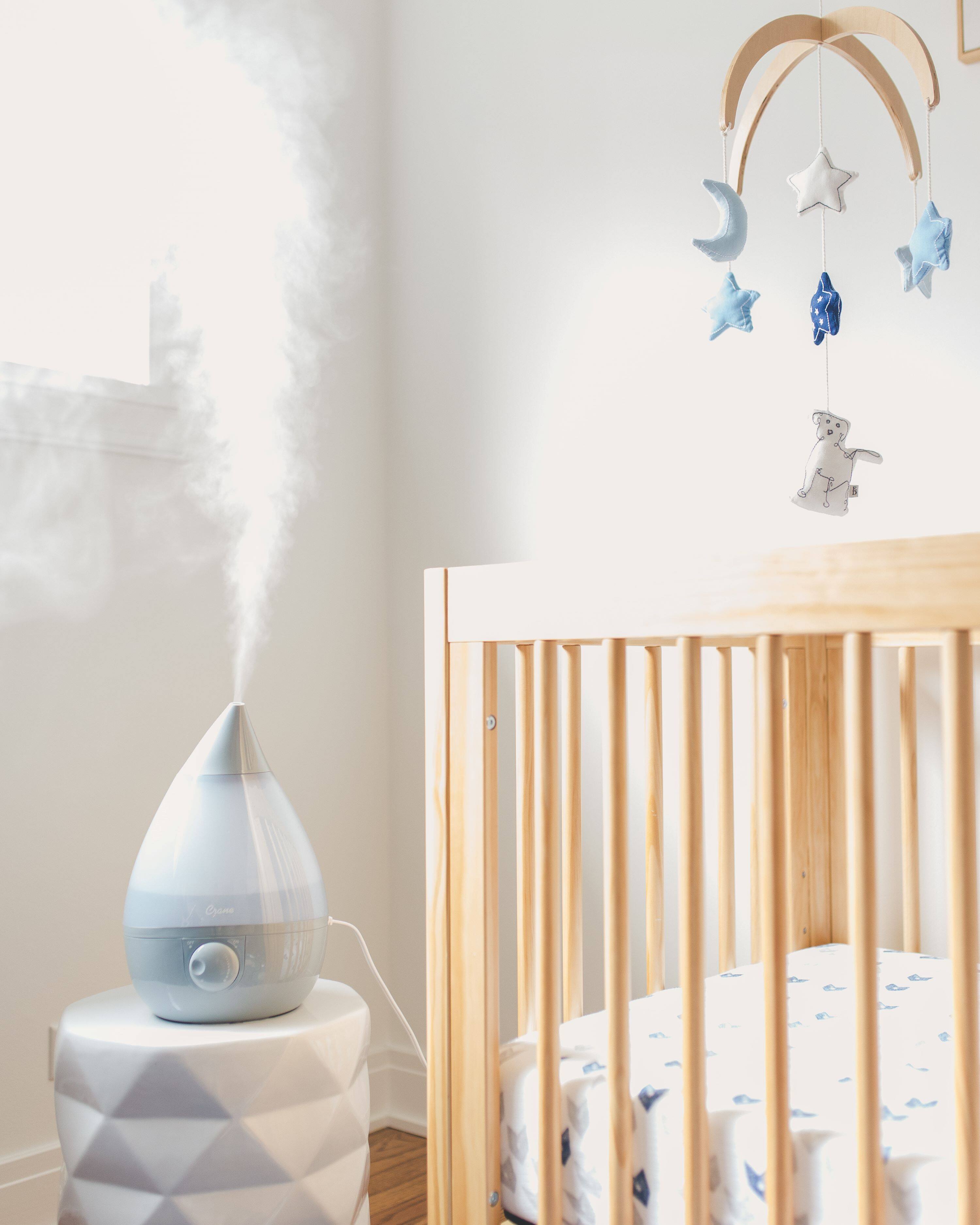 Alt View 14. CRANE - 1 Gal. Drop Ultrasonic Cool Mist Humidifier - Grey.