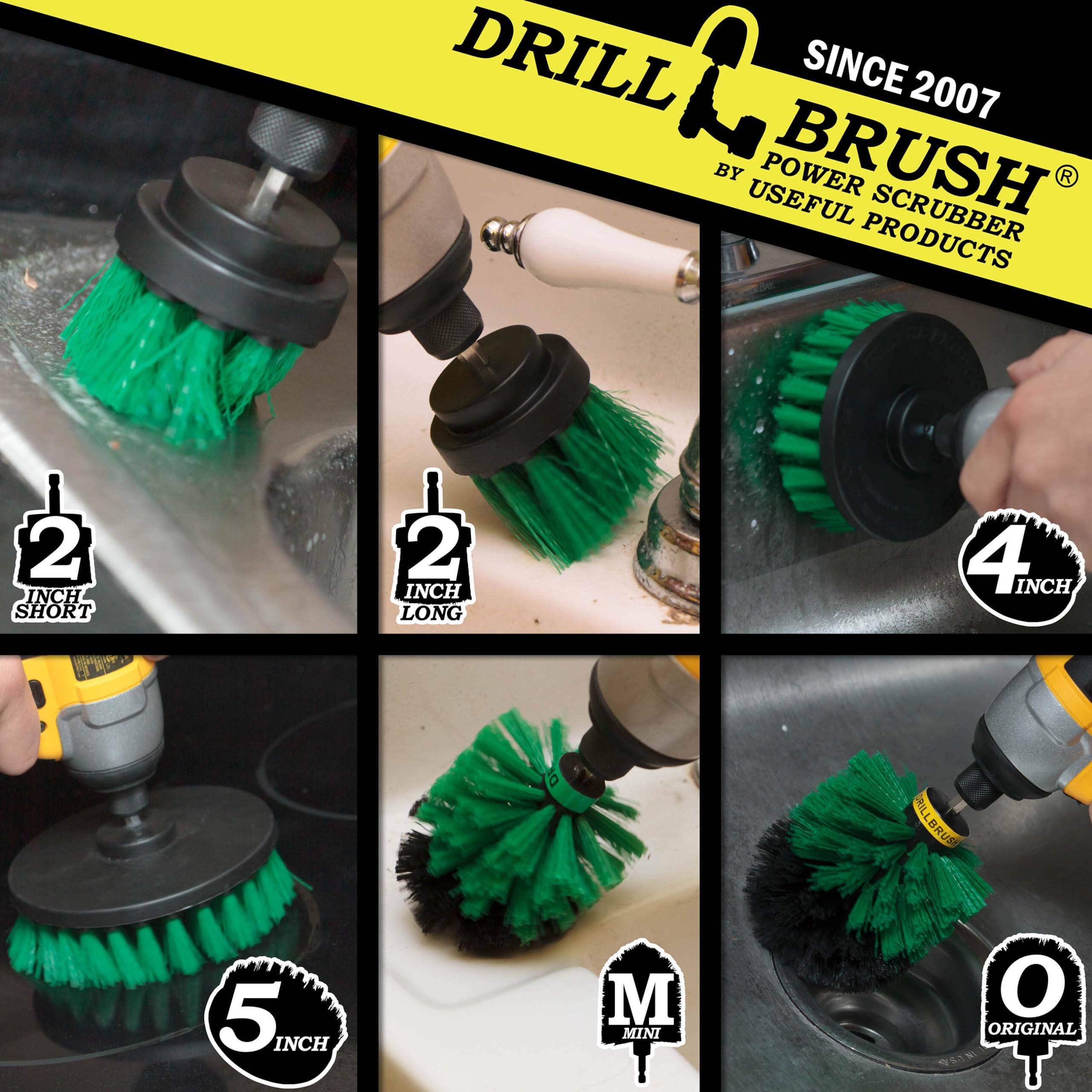 DRILL BRUSH SINCE 2007 BY USEFUL PRODUCTS 2 INCH SHORT 2 INCH LONG 4 INCH 5 INCH M MINI O ORIGINAL