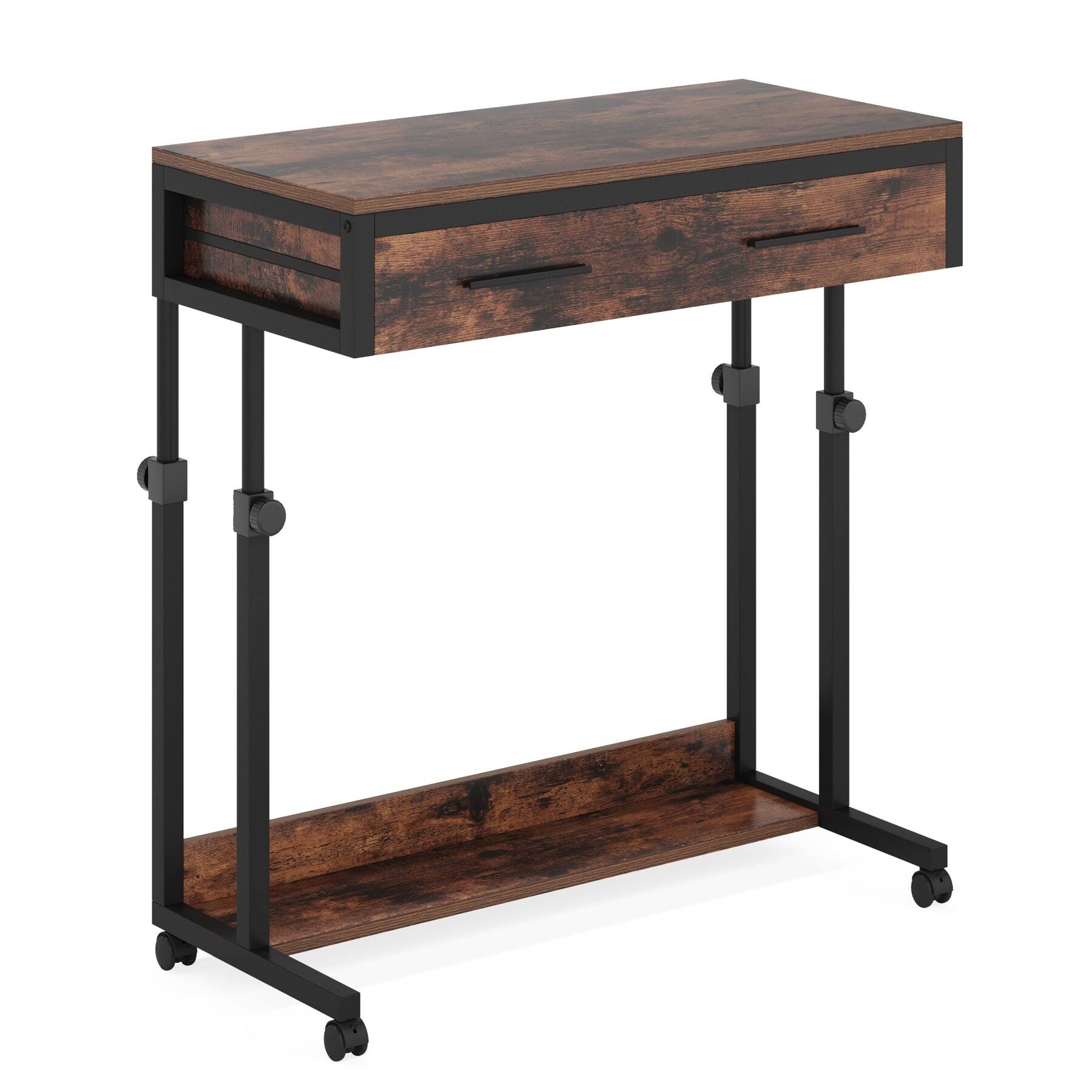 Alt View 4. Tribesigns - Office Computer Desk with Engineered Wood Construction, for Computer Work, Writing and Study in Home Offices - Brown.