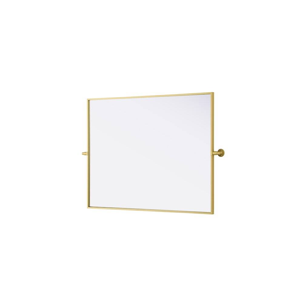 Alt View 1. Elegant Kitchen and Bath - Amoura 40X30 Pivot Mirror In Brass - Brass.