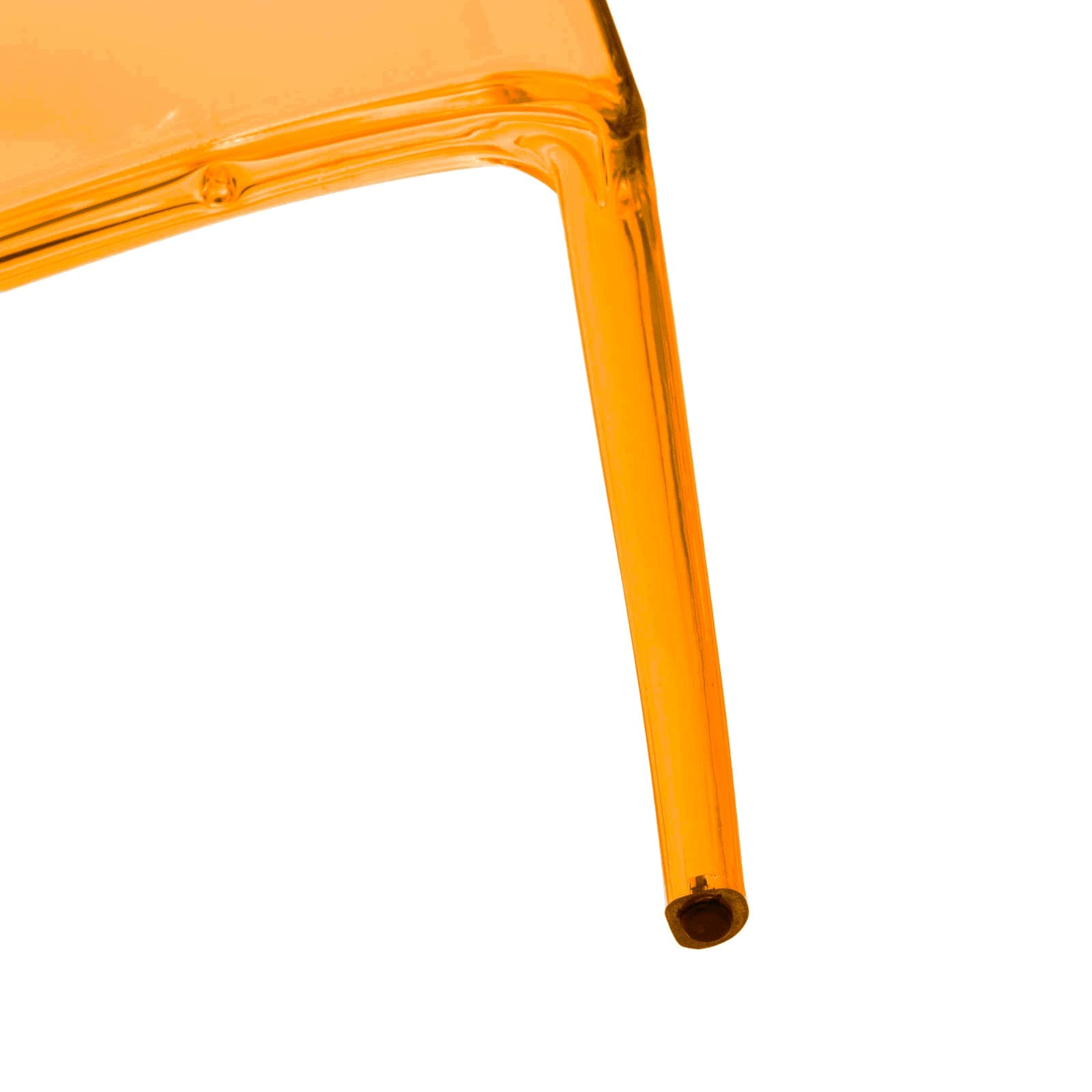 Alt View 4. LeisureMod - Murray Modern Stackable Acrylic Accent Dining Chair with Transparent Seat for Dining Room, Kitchen & Office - Transparent Orange.