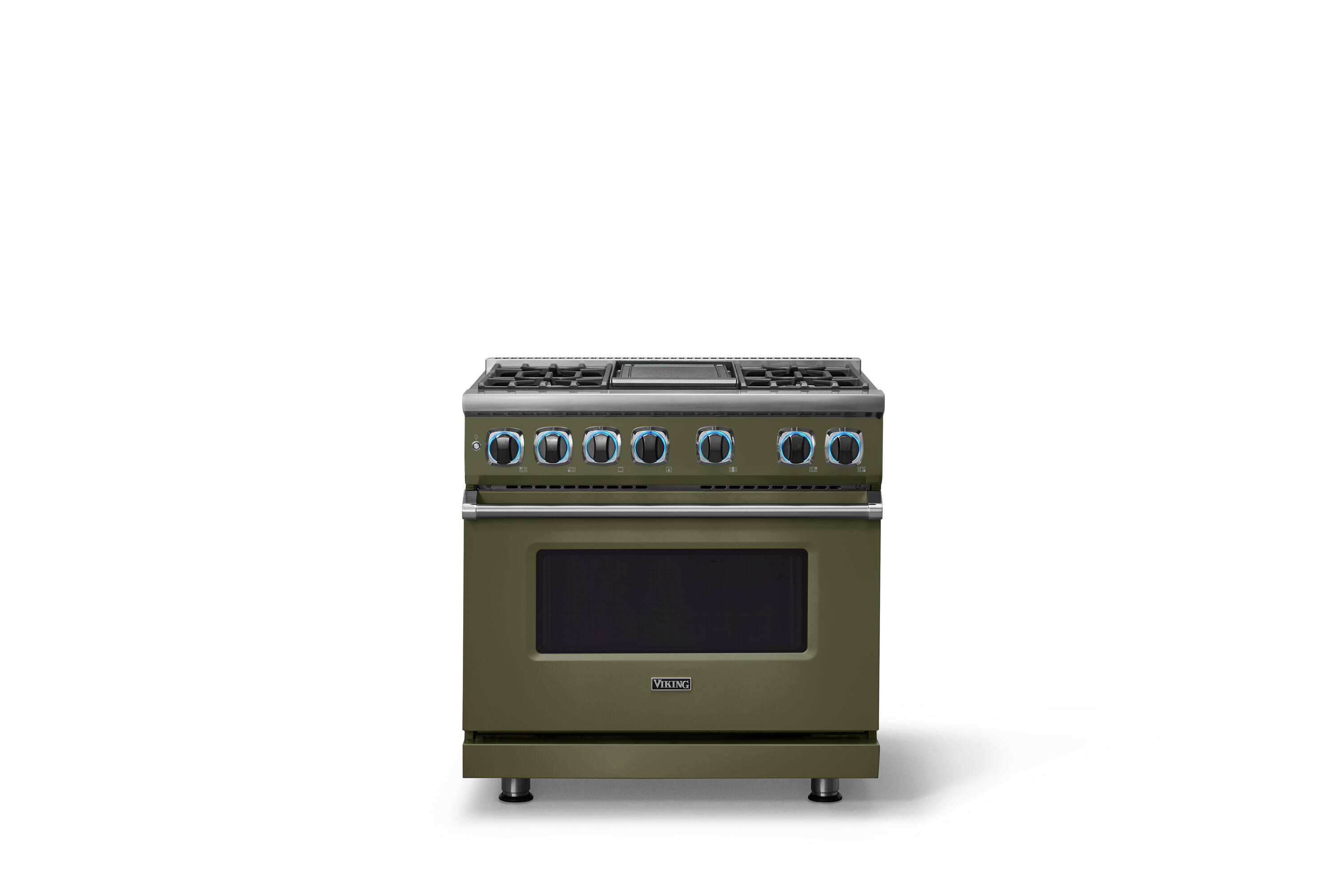Alt View 4. Viking - 36"W. 5.6 Cu. Ft. 7S Self-Clean Dual Fuel Range-Martini - Martini.