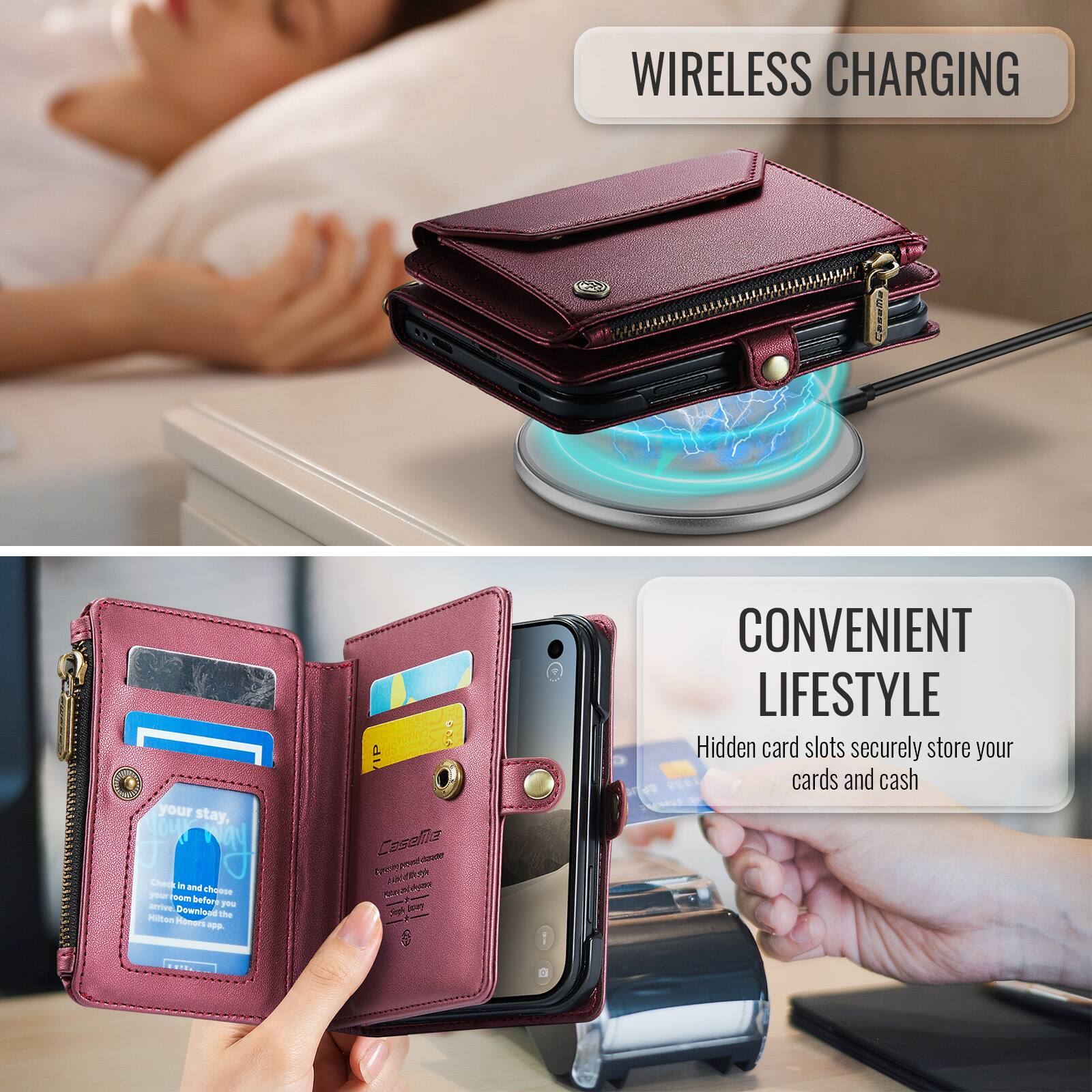 WIRELESS CHARGING

your stay, Check in and choose your room before you arrive. Download the Honors app.

Casalila Lectyport-prode vasit  Vegans

CONVENIENT LIFESTYLE
Hidden card slots securely store your PEBI cards and cash