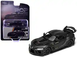 Toyota Supra DarwinPro Black with Gold Accents "Enigma Exclusive Edition" 1/64 Die Cast Model Car by Pop Race