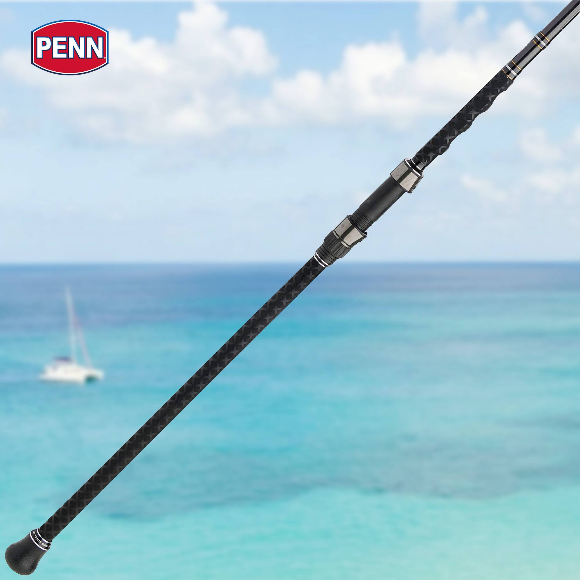 Alt View 3. PENN - Penn Carnage III Surf Conventional Spinning Fishing Rod 9’, up to 30 Lbs, Black - black.