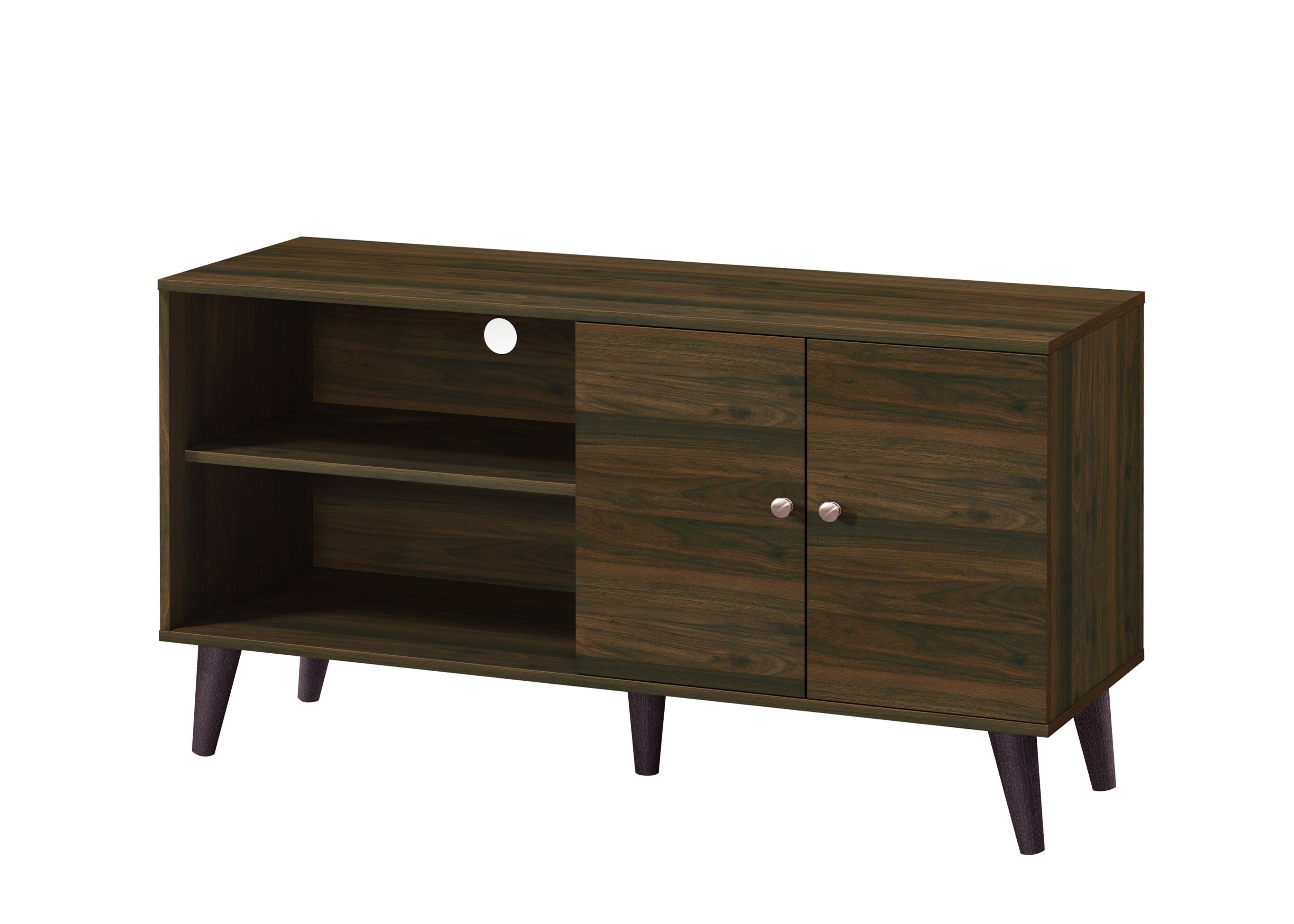Back. APRILSOUL - TV Stand for TVs up to 47.3 Inch with 2 Storage Shelves 1 Cabinet Modern Entertainment Centre for TV in Walnut - Walnut.