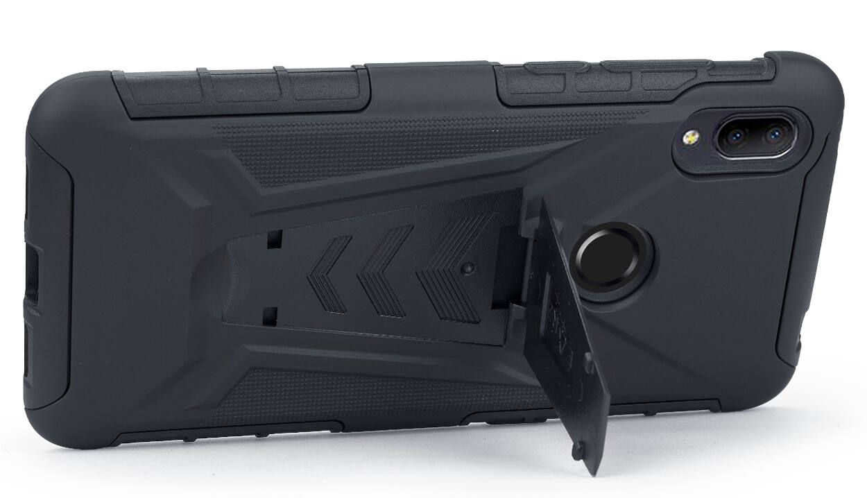 Alt View 5. Nakedcellphone - Combo for Jitterbug Smart3 - Hybrid Case and Belt Clip Holster - Black.