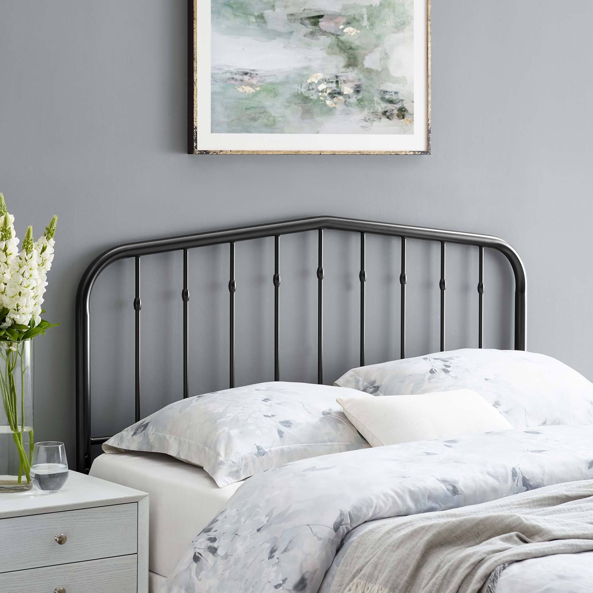 Alt View 1. Modway - Lennon Metal Twin Headboard by Modway - Black.
