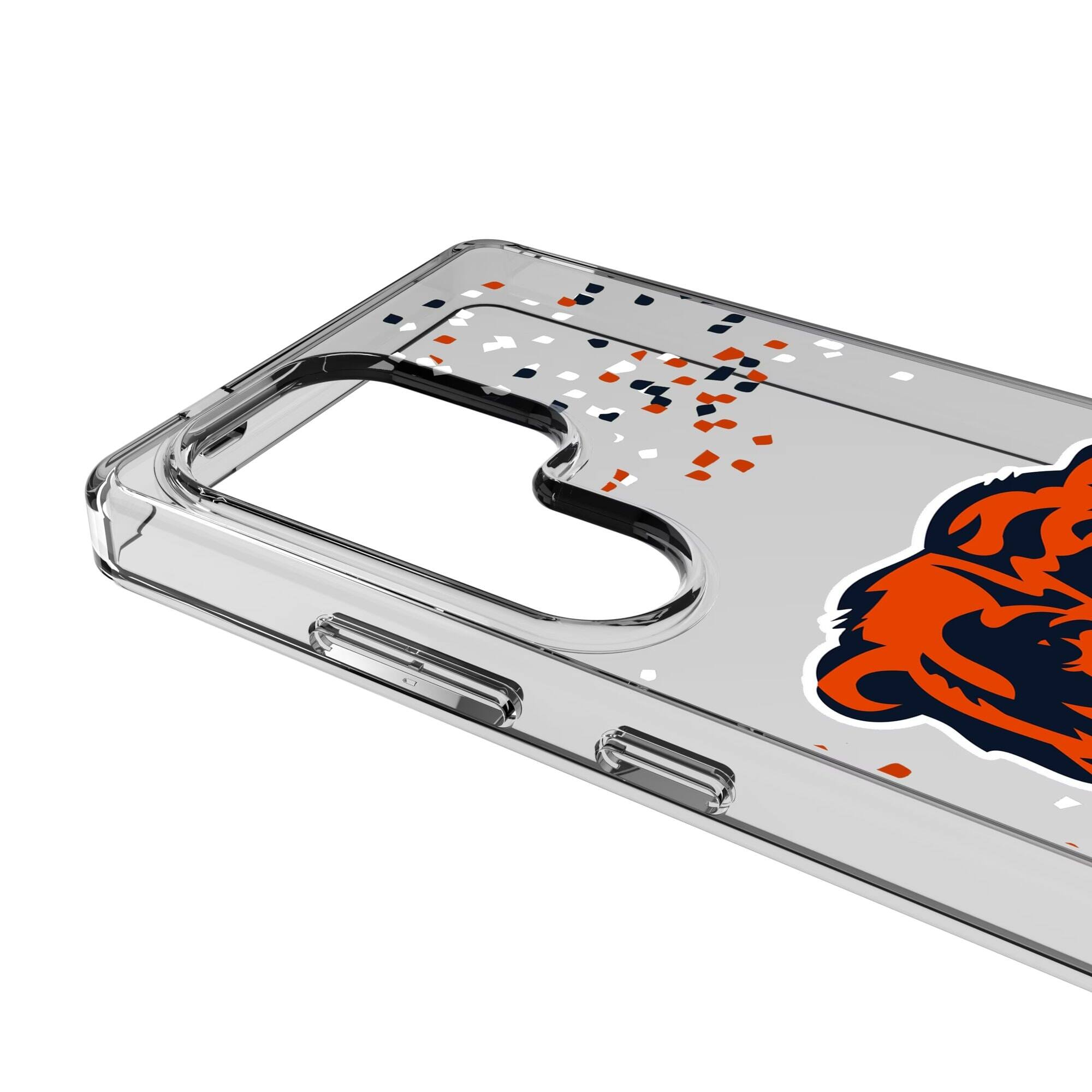 Alt View 2. Keyscaper - Chicago Bears Galaxy Clear Case with Confetti Design - S23 - Multicolor.