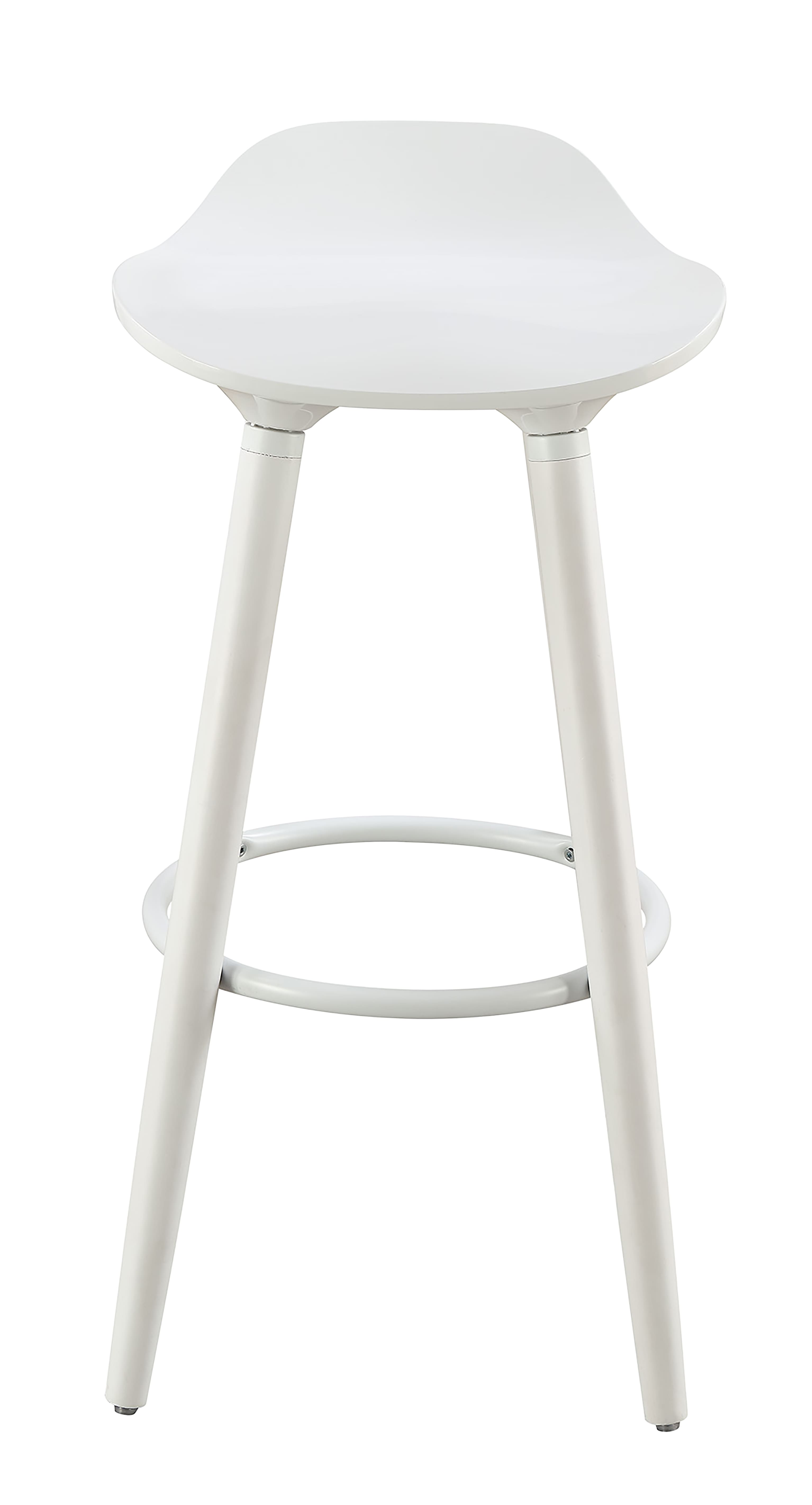 Elle Decor - Caroline Wood Bar Stool - White