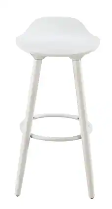 Elle Decor - Caroline Wood Bar Stool - White