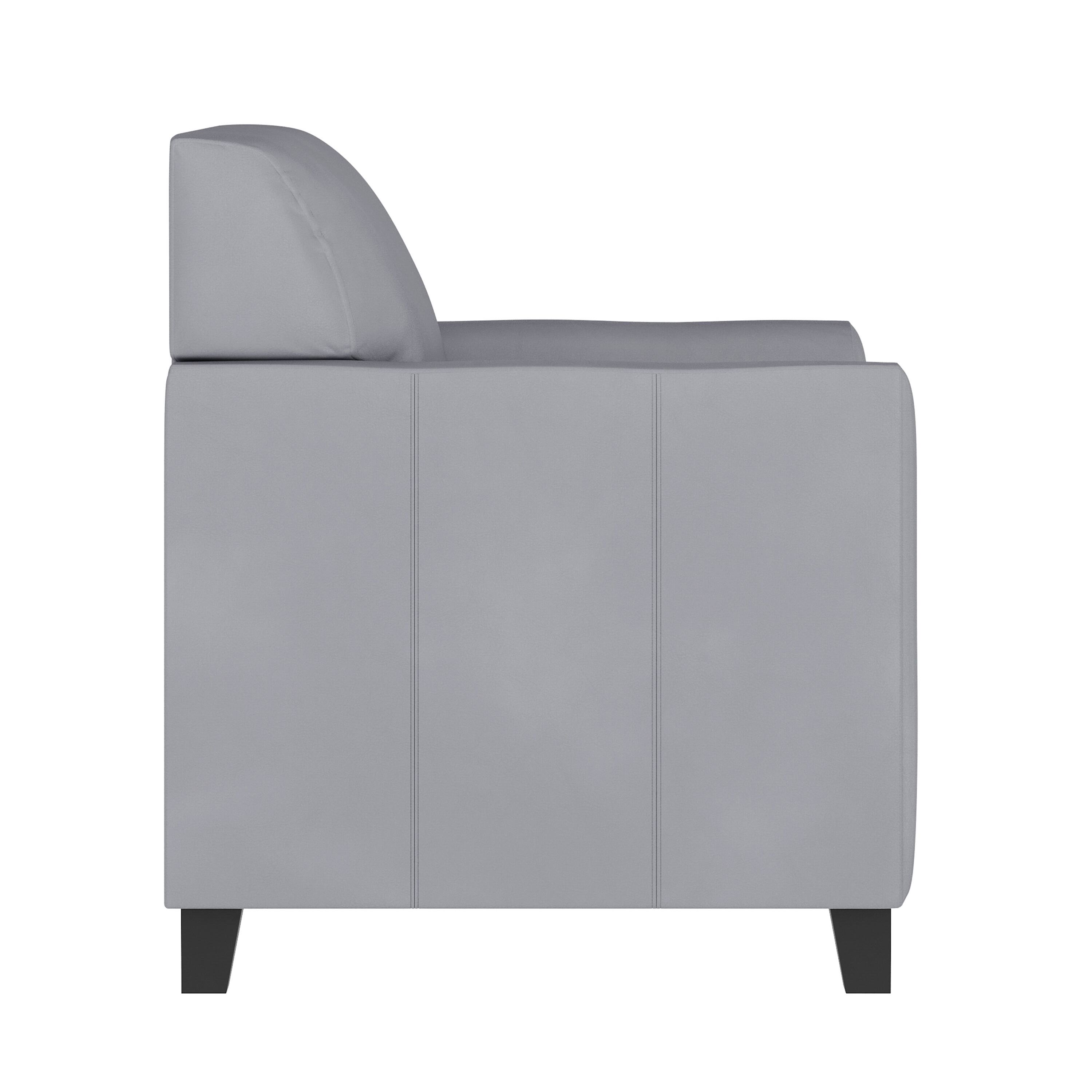 Alt View 6. Emma + Oliver - Faux Leather Chair with Clean Line Stitched Frame - Gray.