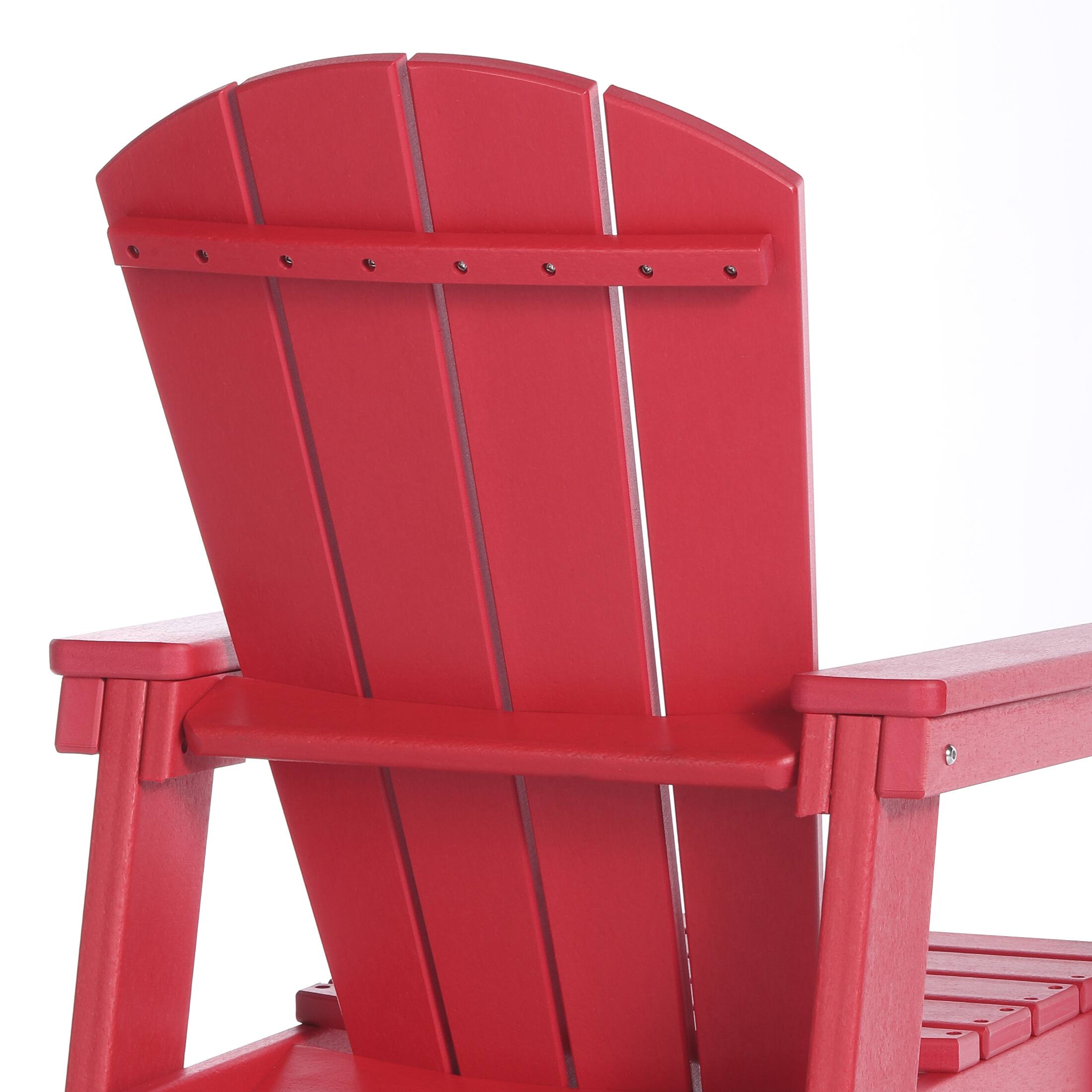 Alt View 2. WestinTrends - WestinTrends Malibu Kids 3-Piece Outdoor HDPE Adirondack Chairs With Square Side Table Set - Red.
