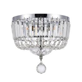 Elegant Lighting - Tranquil 2 light Flush Mount Clear Royal Cut Crystal - Chrome