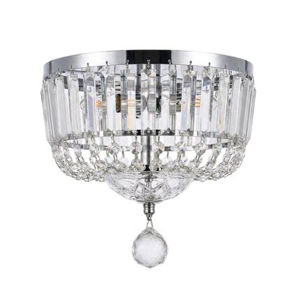 Front. Elegant Lighting - Tranquil 2 light Chrome Flush Mount Clear Royal Cut Crystal - Chrome.