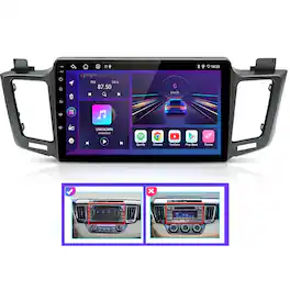 Junsun - Big Screen 10"6+128GB Android15 8Core carplay For Toyota RAV4 2012-2018 Car Stereo Radio GPS Navi WIFI RDS DSP SWC FM BT - Black