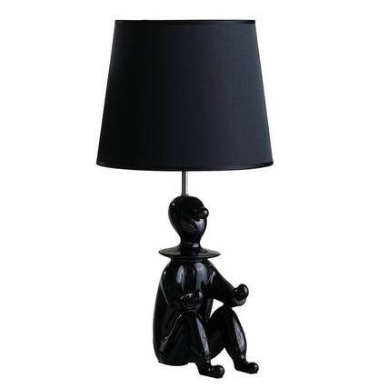 Front. MOOSOO - 22" Black Modern Clown Phone Holder Resin Table Lamp - Black.